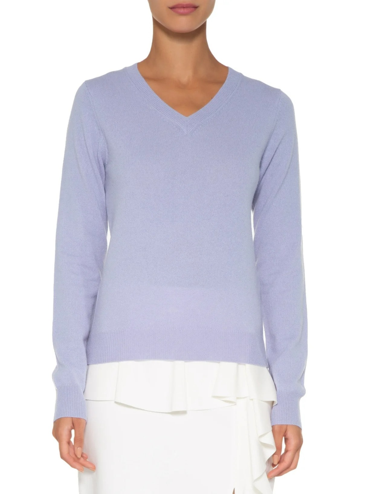 Suéter Feminino Puro Cashmere Gola V Roxo '2Essential