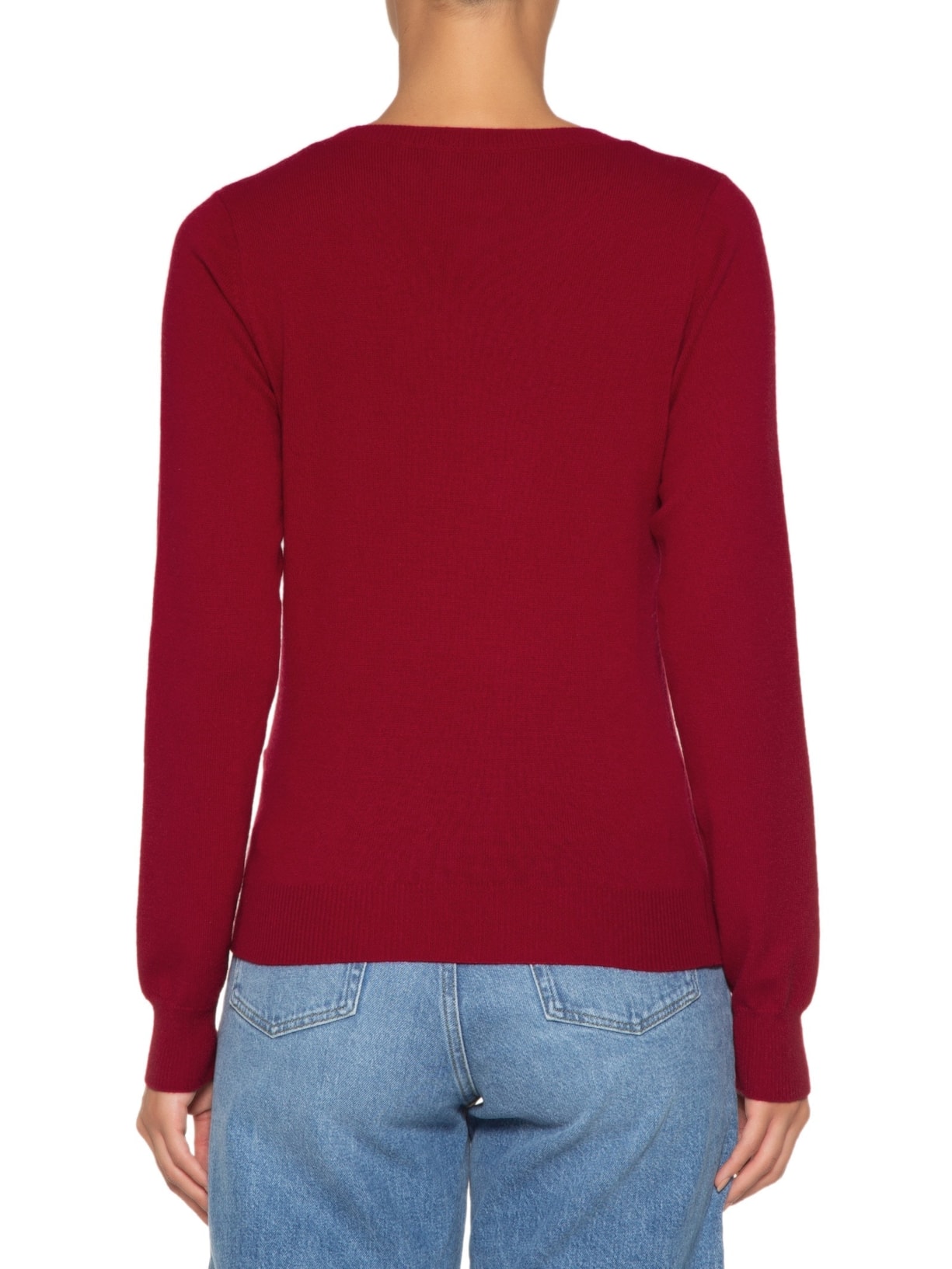 Suéter Feminino Puro Cashmere Gola V Vermelho '2Essential
