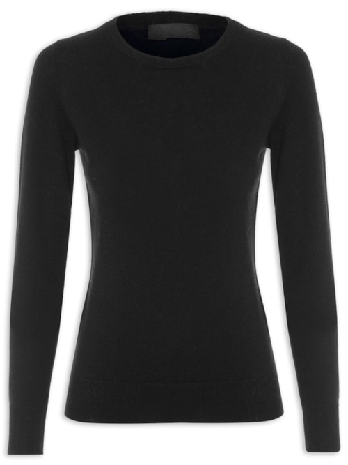 Suéter Feminino Puro Cashmere - Preto