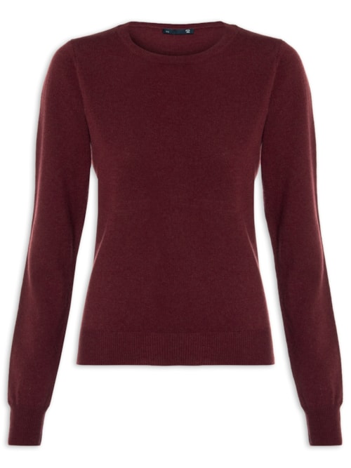 Suéter Feminino Puro Cashmere - Vinho