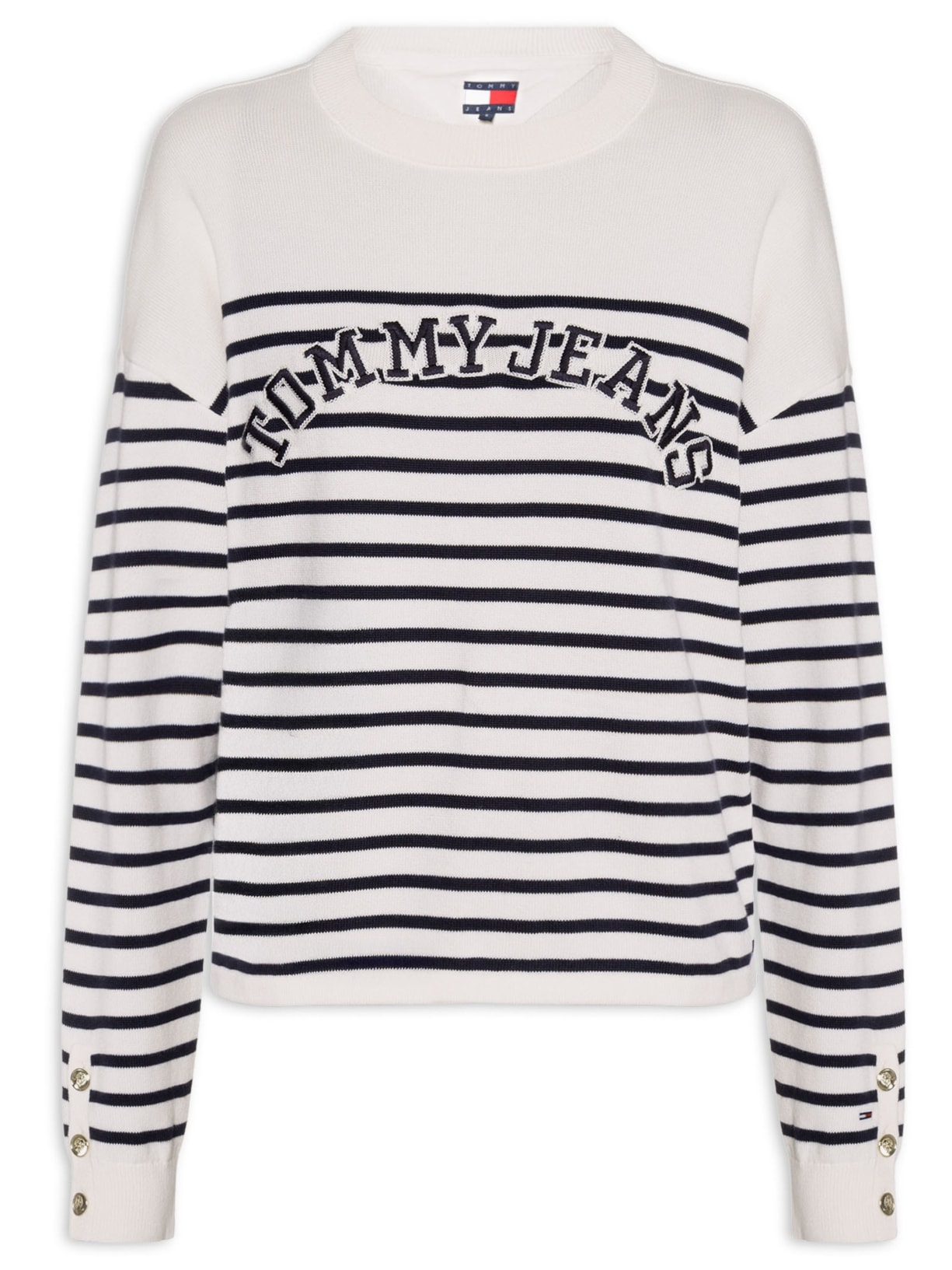 Suéter Feminino Stripe Varsity - Branco