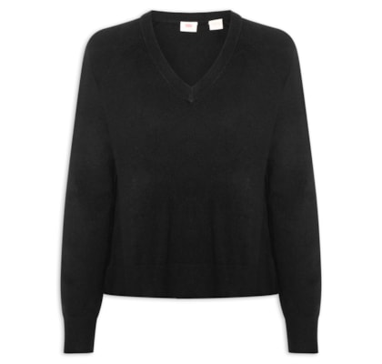 Suéter Feminino Super Soft V-Neck Pullover - Preto