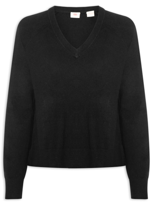 Suéter Feminino Super Soft V-Neck Pullover - Preto