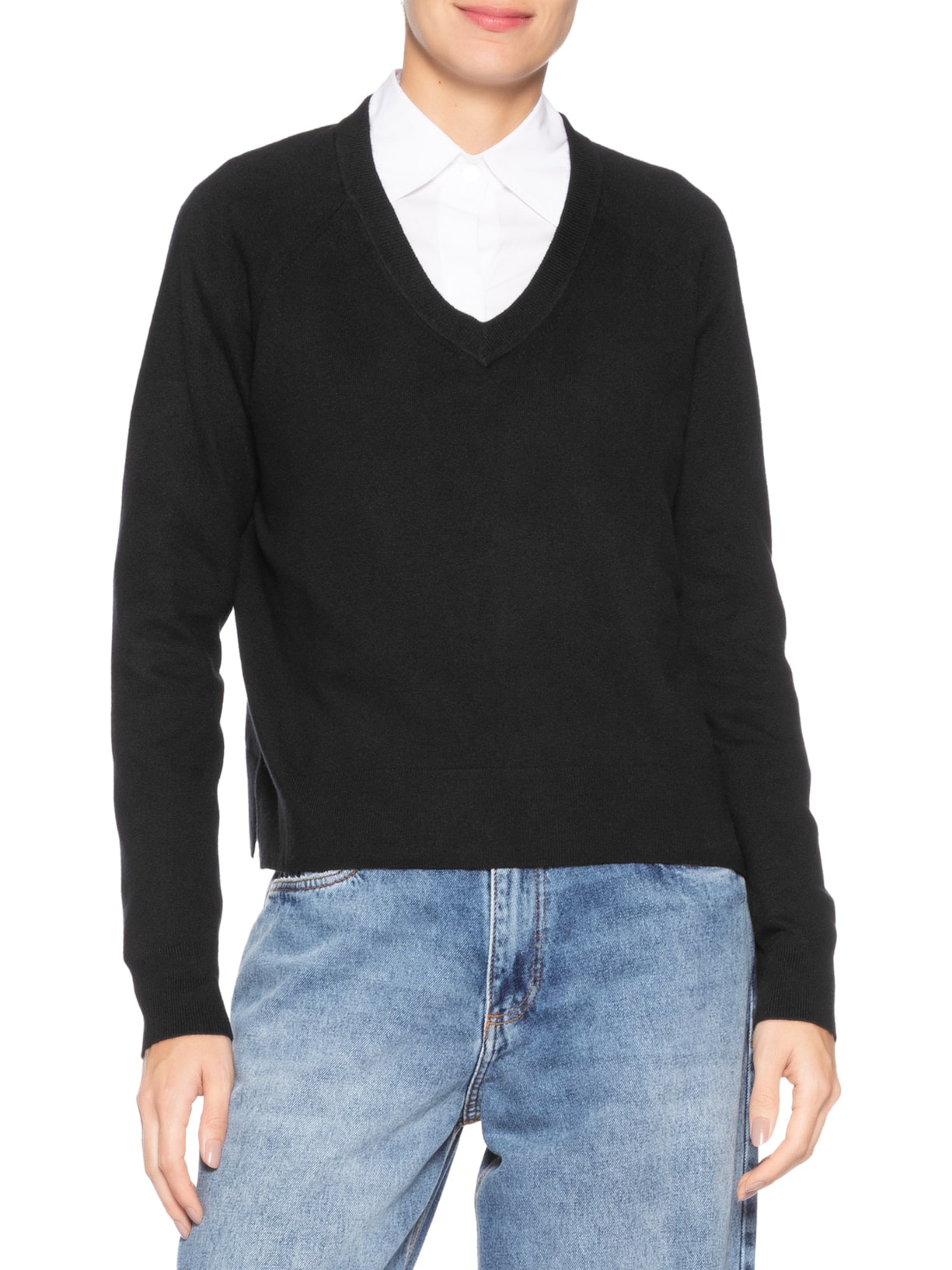 Suéter Feminino Super Soft V-Neck Pullover Preto Levi's