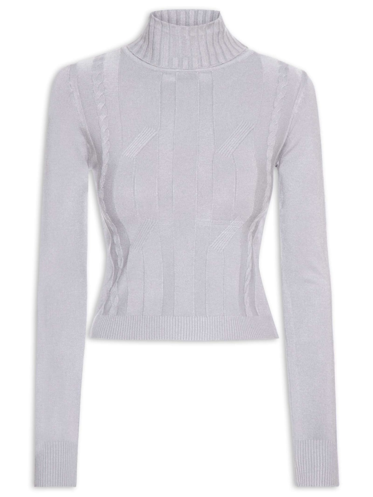 Suéter Feminino Texturizado - Cinza