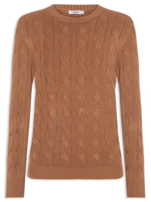 Suéter Feminino Texturizado Em Tricot - Bege