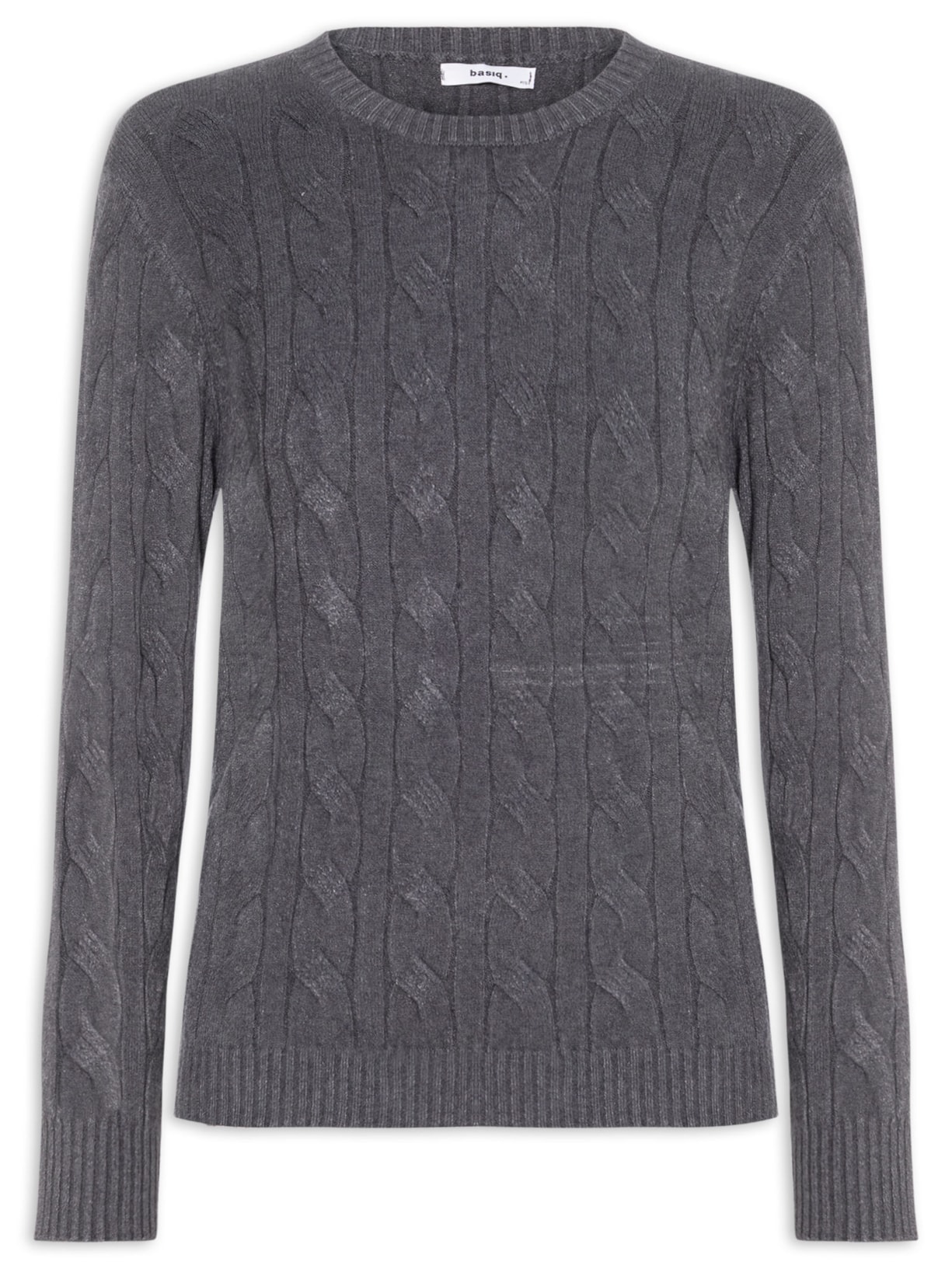 Suéter Feminino Texturizado Em Tricot - Cinza