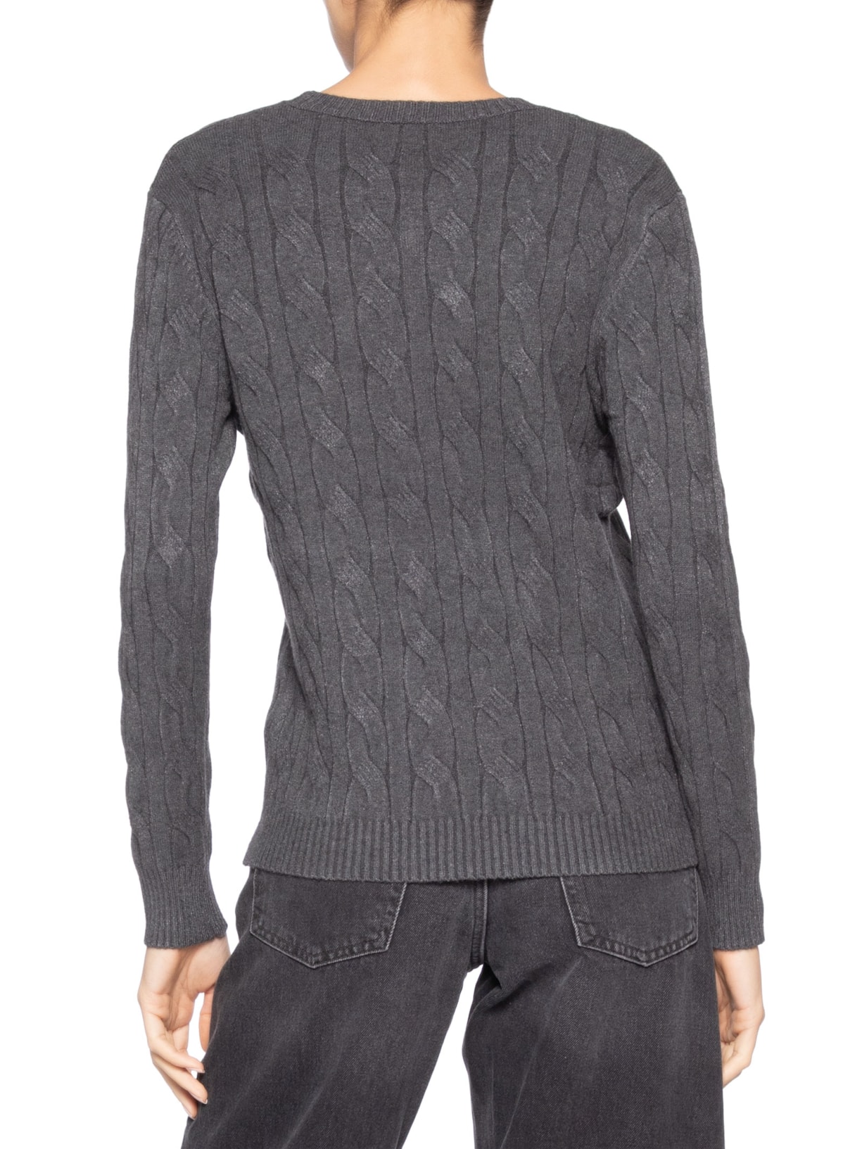 Suéter Feminino Texturizado Em Tricot Cinza Basiq