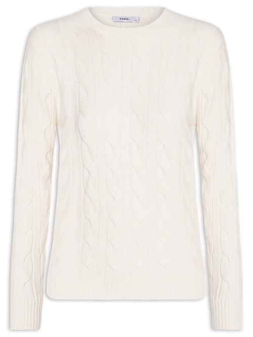Suéter Feminino Texturizado Em Tricot - Off White