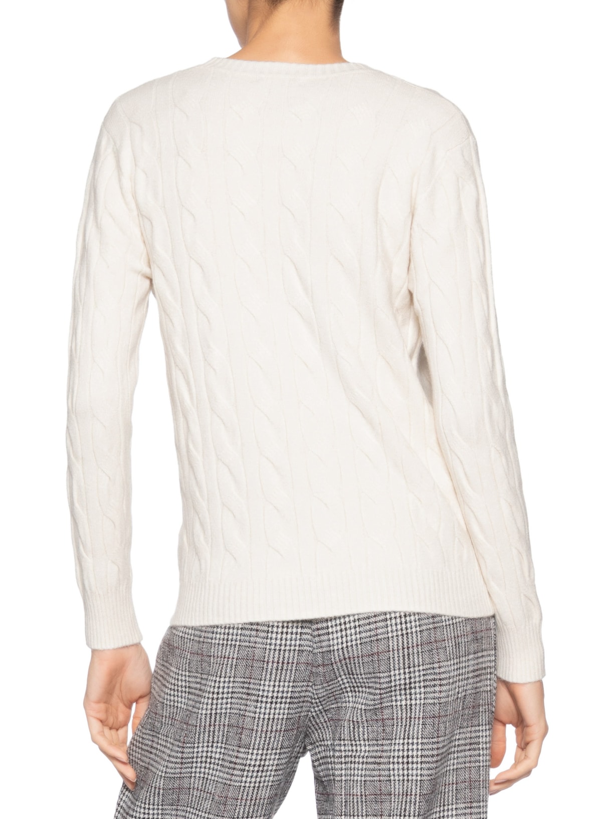 Suéter Feminino Texturizado Em Tricot Off White Basiq