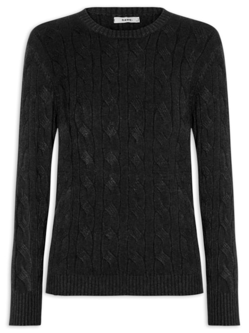Suéter Feminino Texturizado Em Tricot - Preto