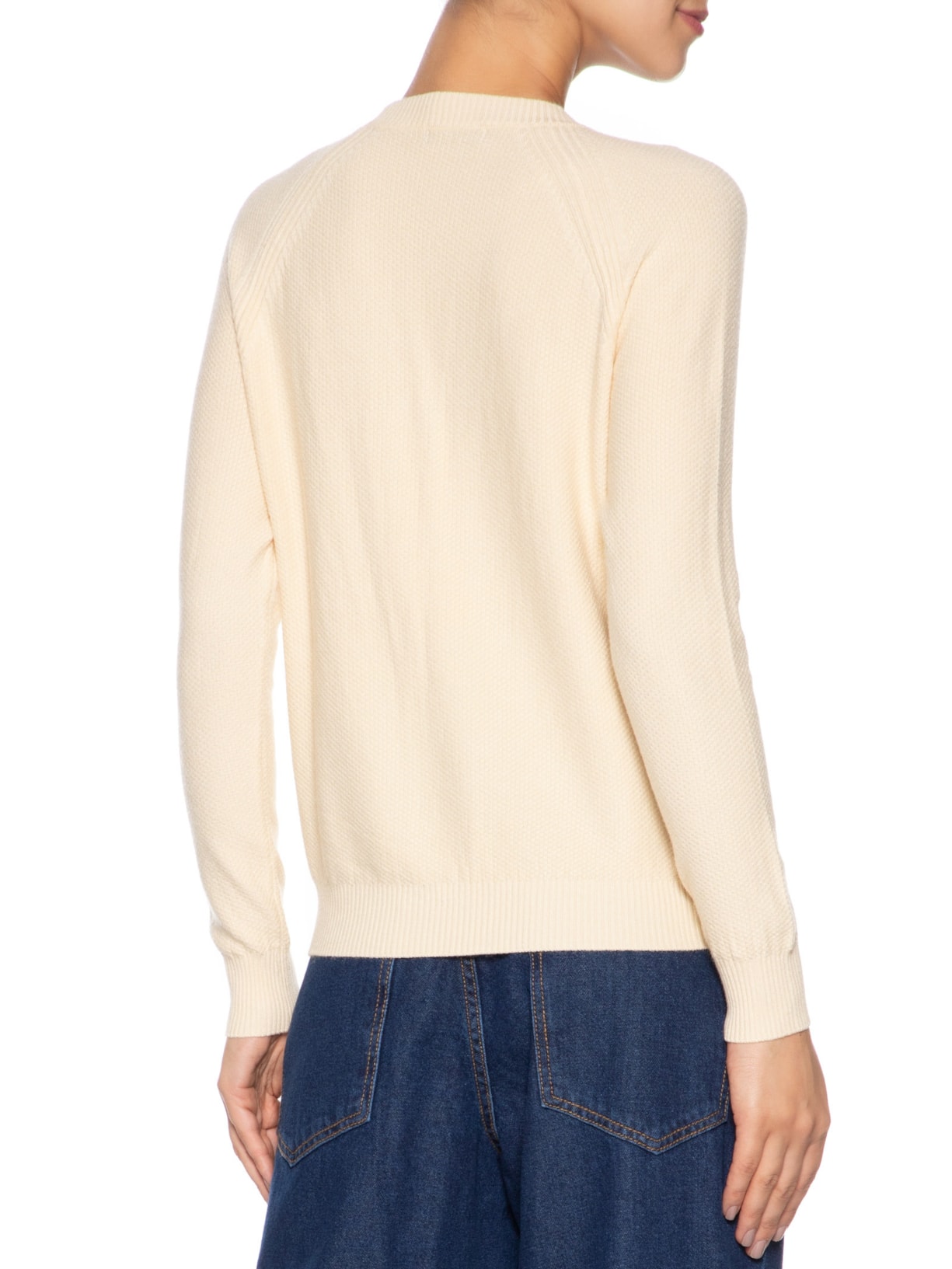 Suéter Feminino Texturizado Gola Careca Amarelo  Basiq