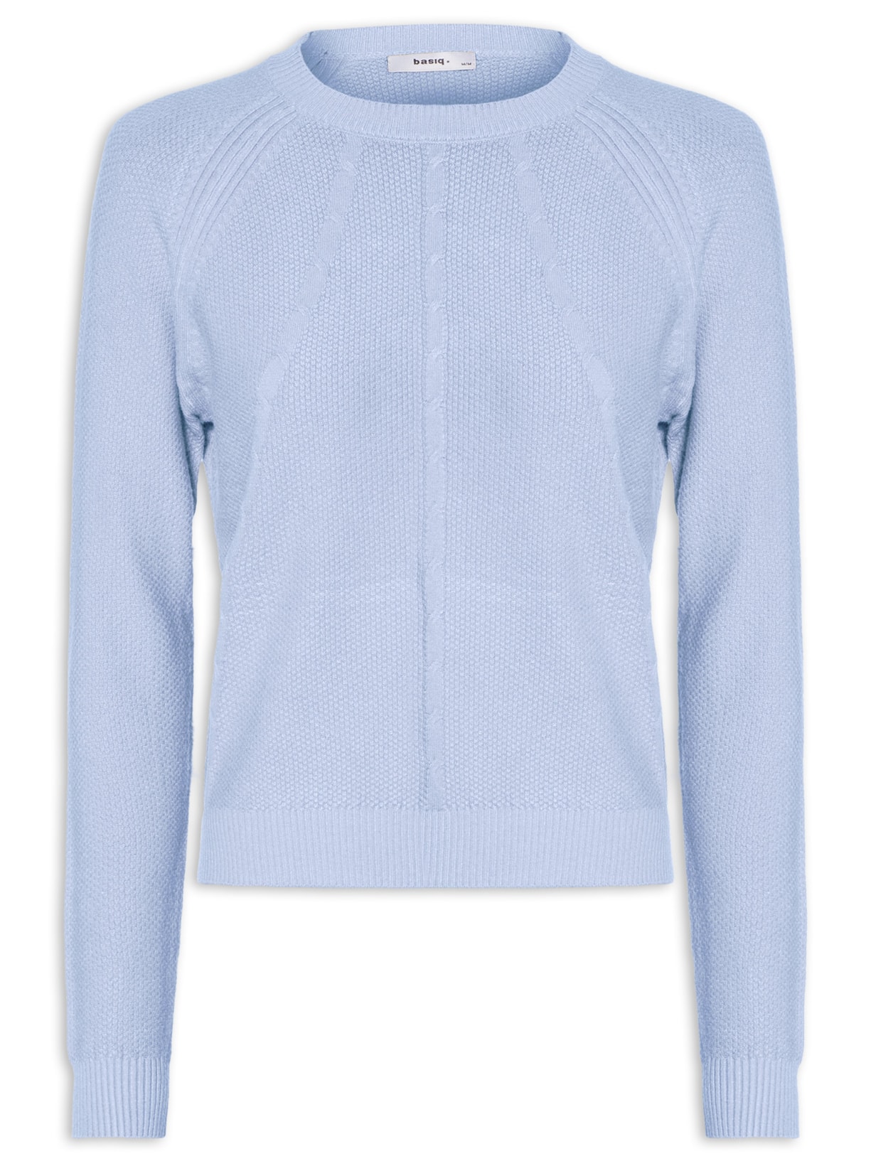 Suéter Feminino Texturizado Gola Careca - Azul