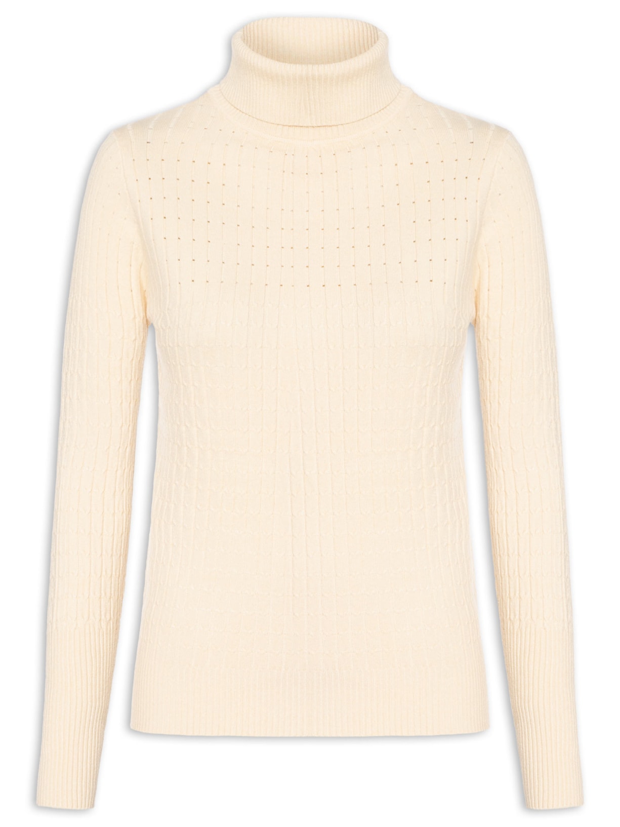 Suéter Feminino Texturizado Gola Role Amarelo  Basiq