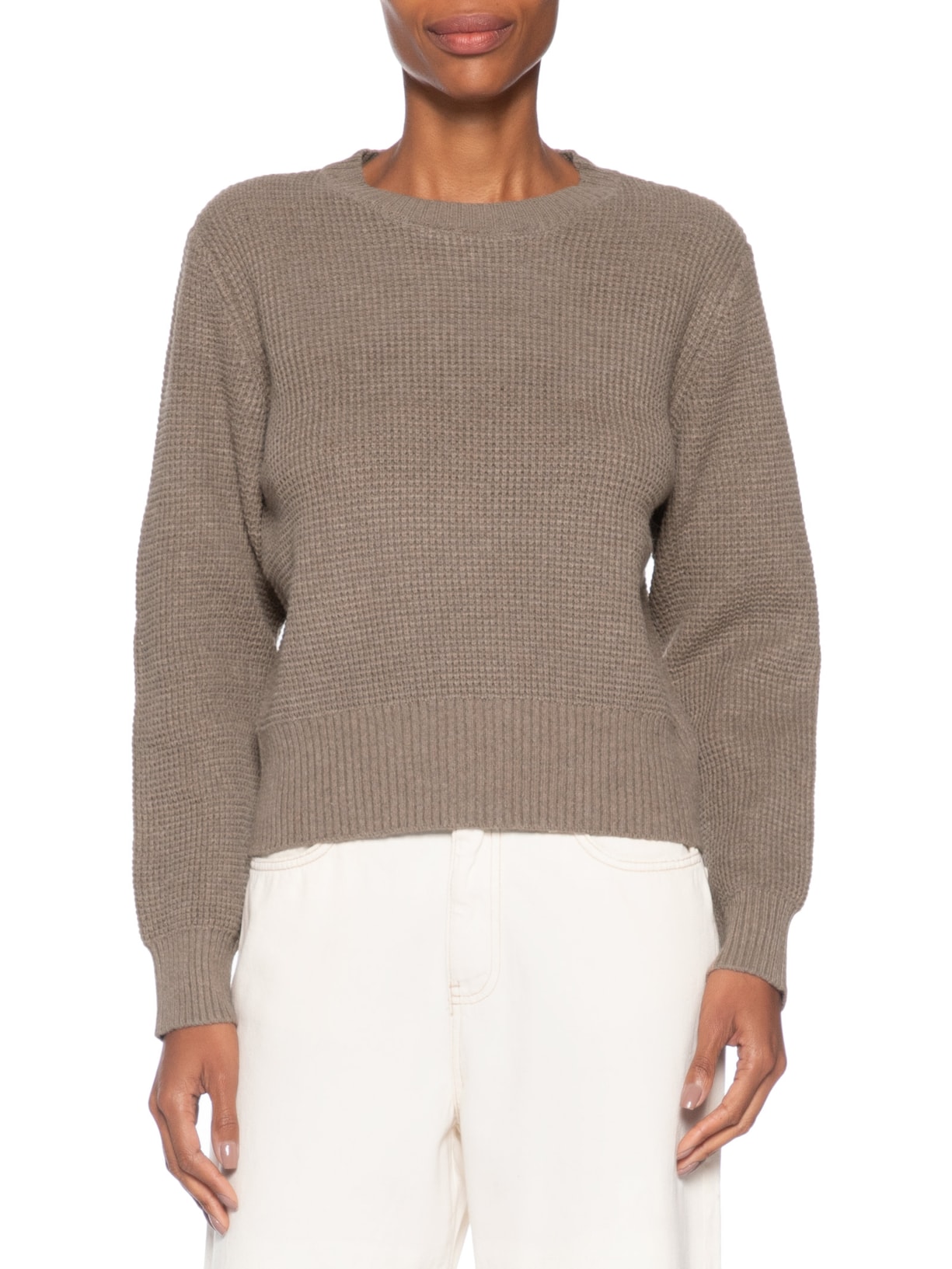 Suéter Feminino Texturizado Oversized Marrom Basiq