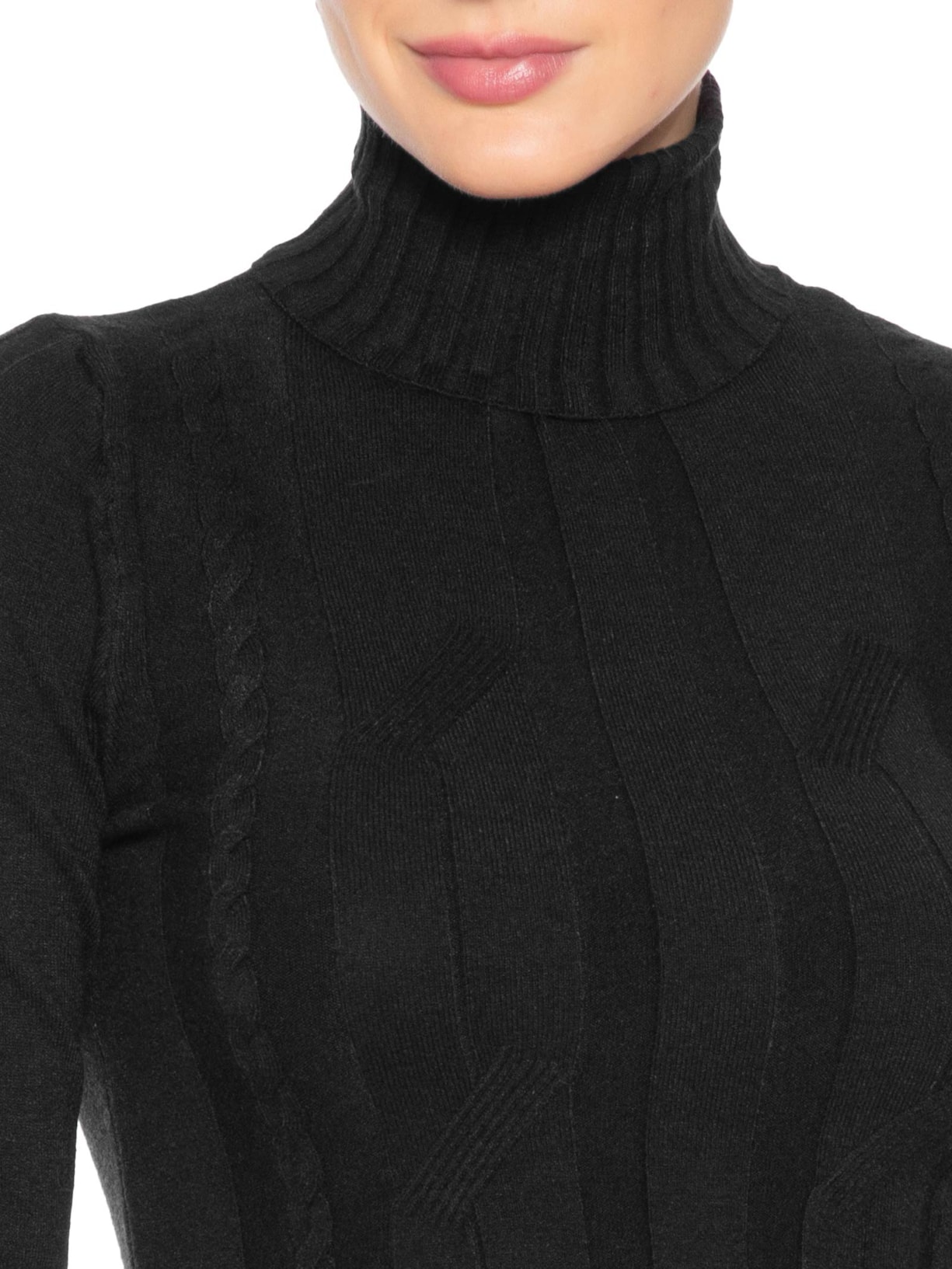 Suéter Feminino Texturizado Preto Basiq