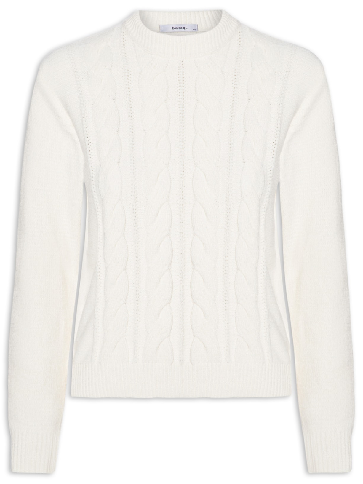 Suéter Feminino Trançado - Branco