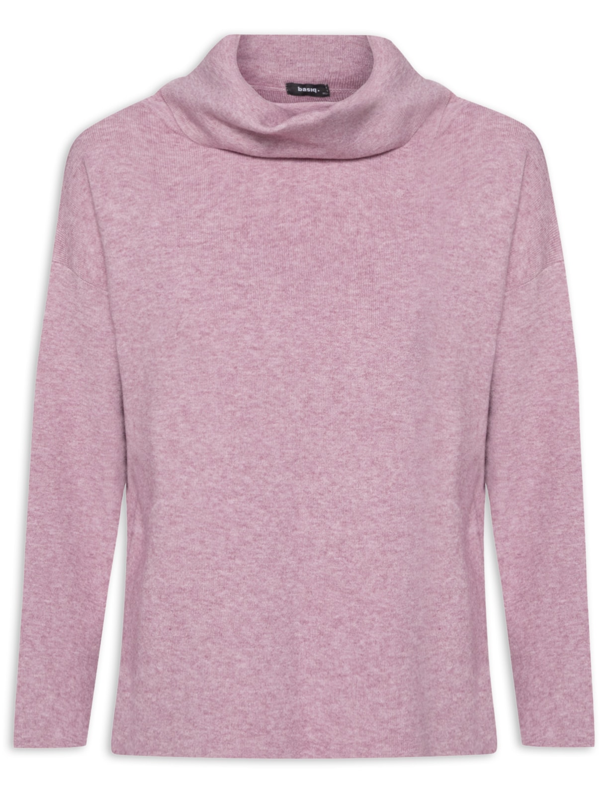 Suéter Feminino Tricot Básico Gola Alta - Rosa