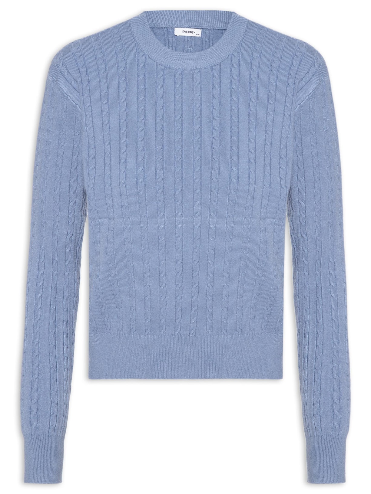 Suéter Feminino Tricot Com Manga Oversized - Azul