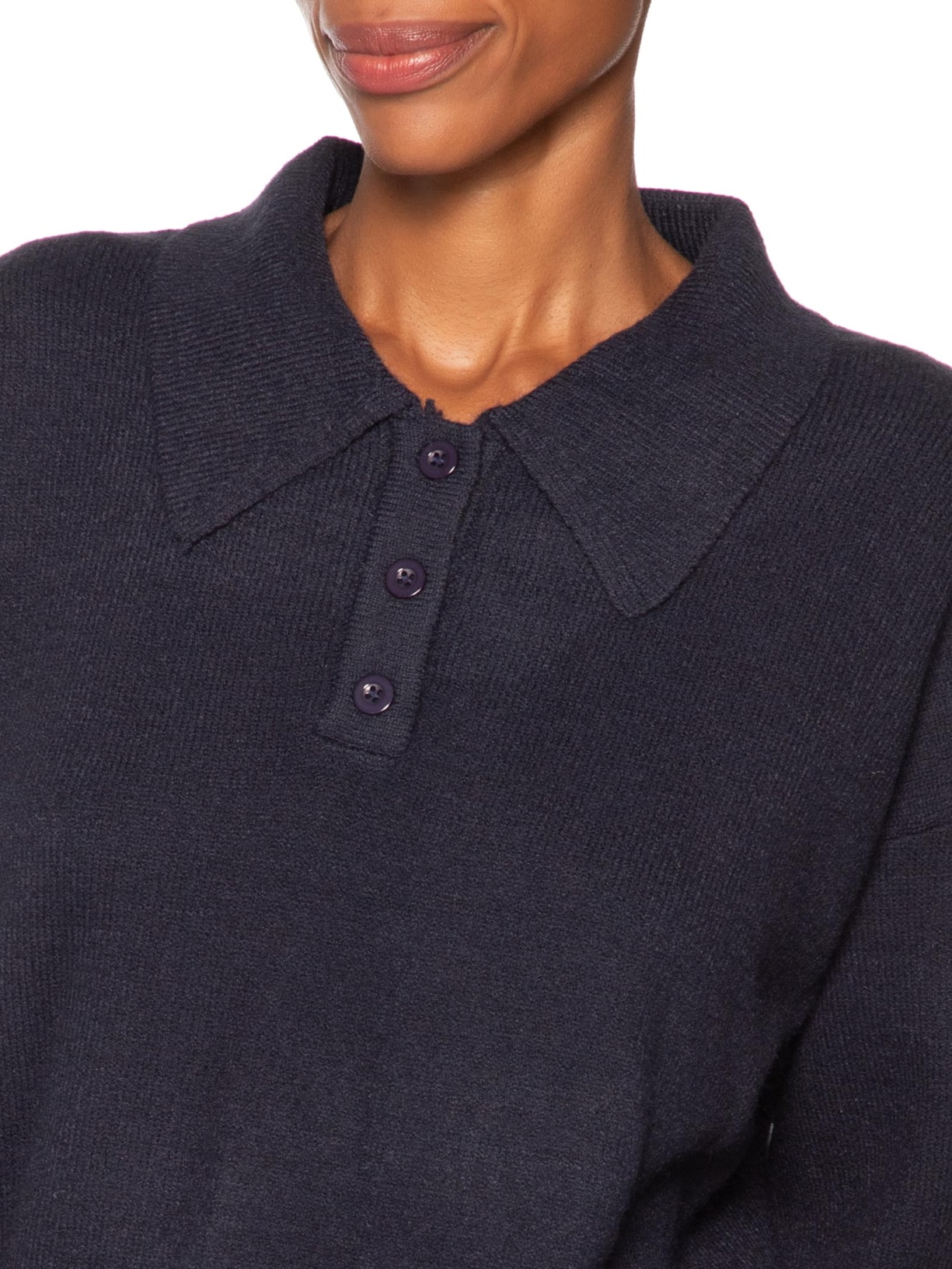 Suéter Feminino Tricot Comfy Gola Esporte – Azul Basiq