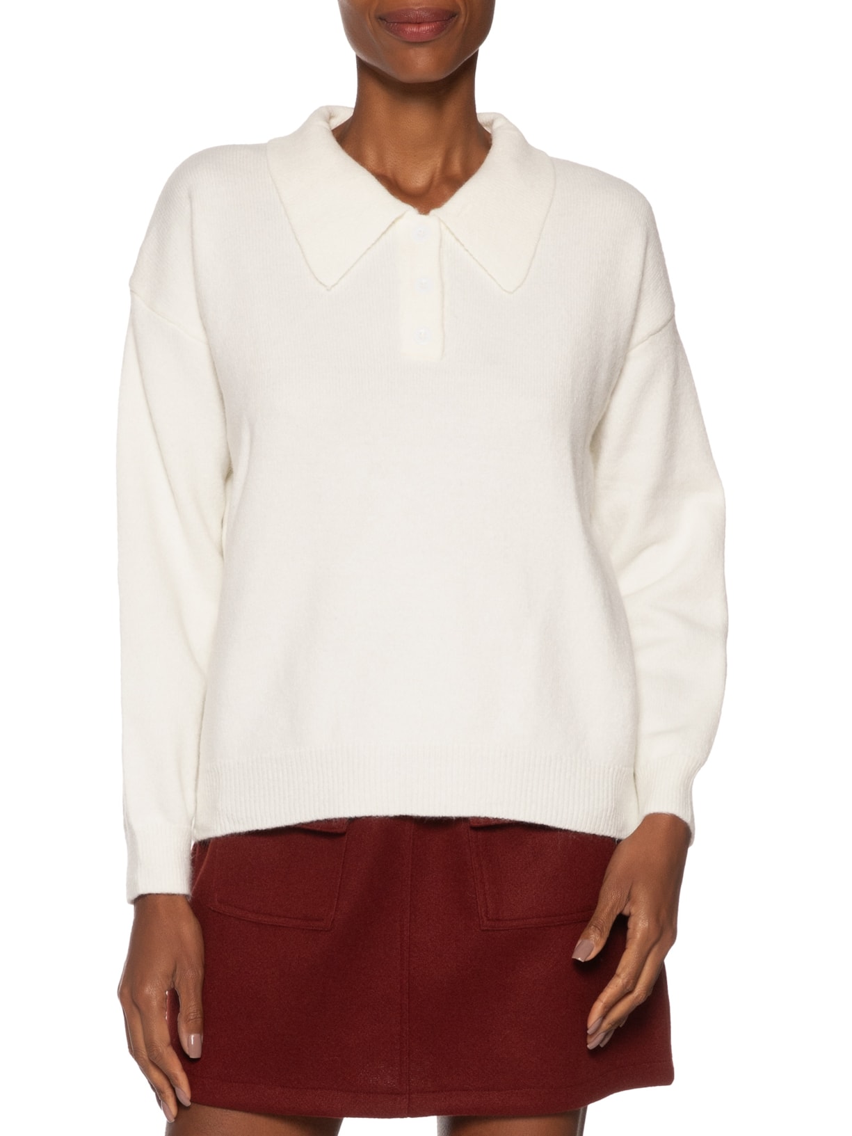 Suéter Feminino Tricot Comfy Gola Esporte – Off White Basiq