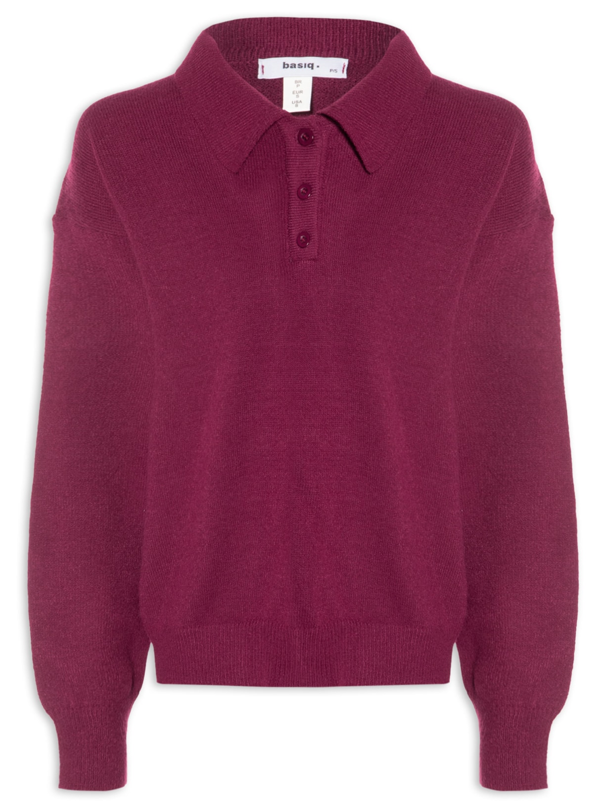 Suéter Feminino Tricot Comfy Gola Esporte – Vermelho Basiq