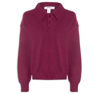 Suéter Feminino Tricot Comfy Gola Esporte – Vermelho