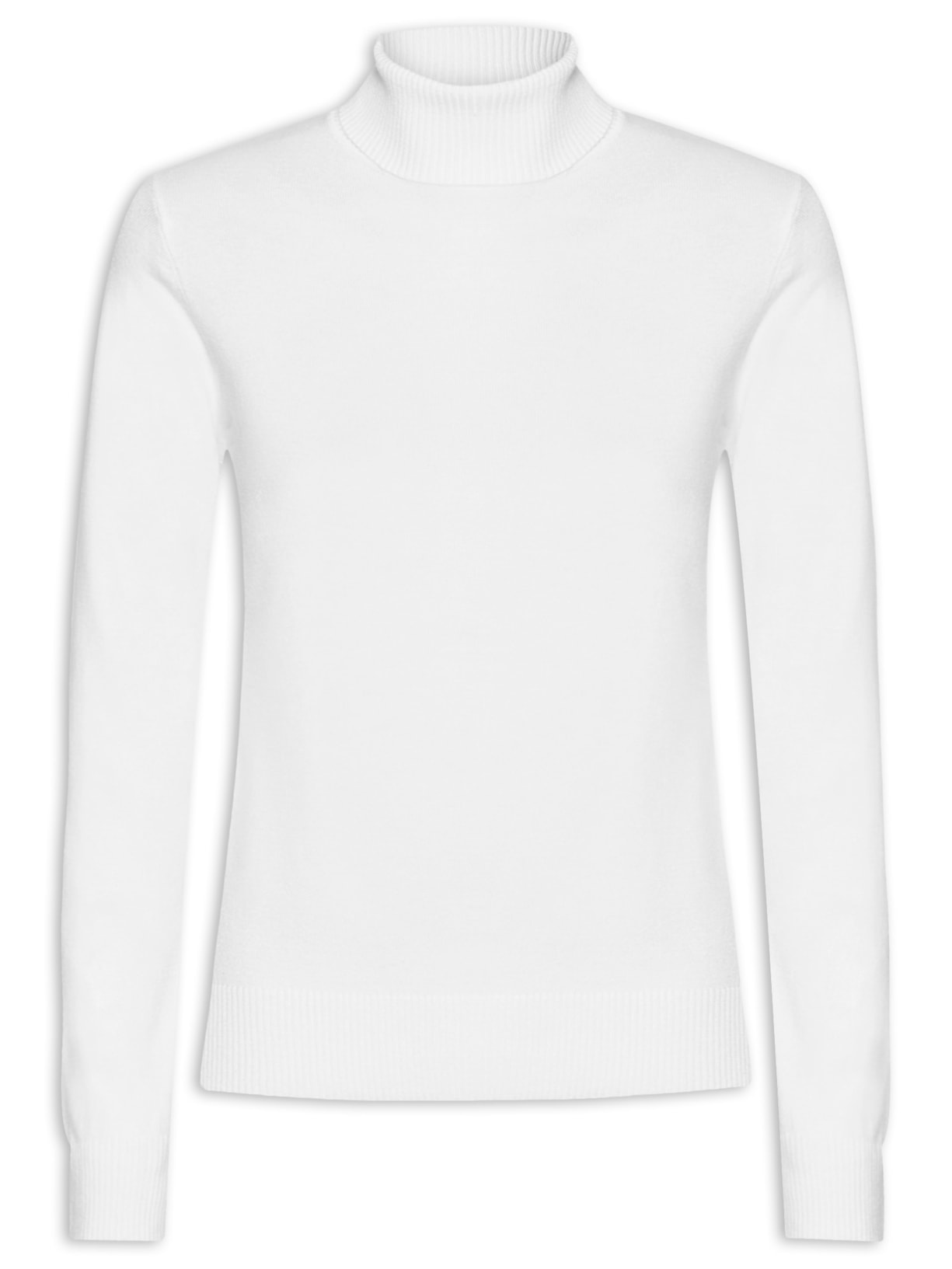 Suéter Feminino Tricot Gola Alta - Branco