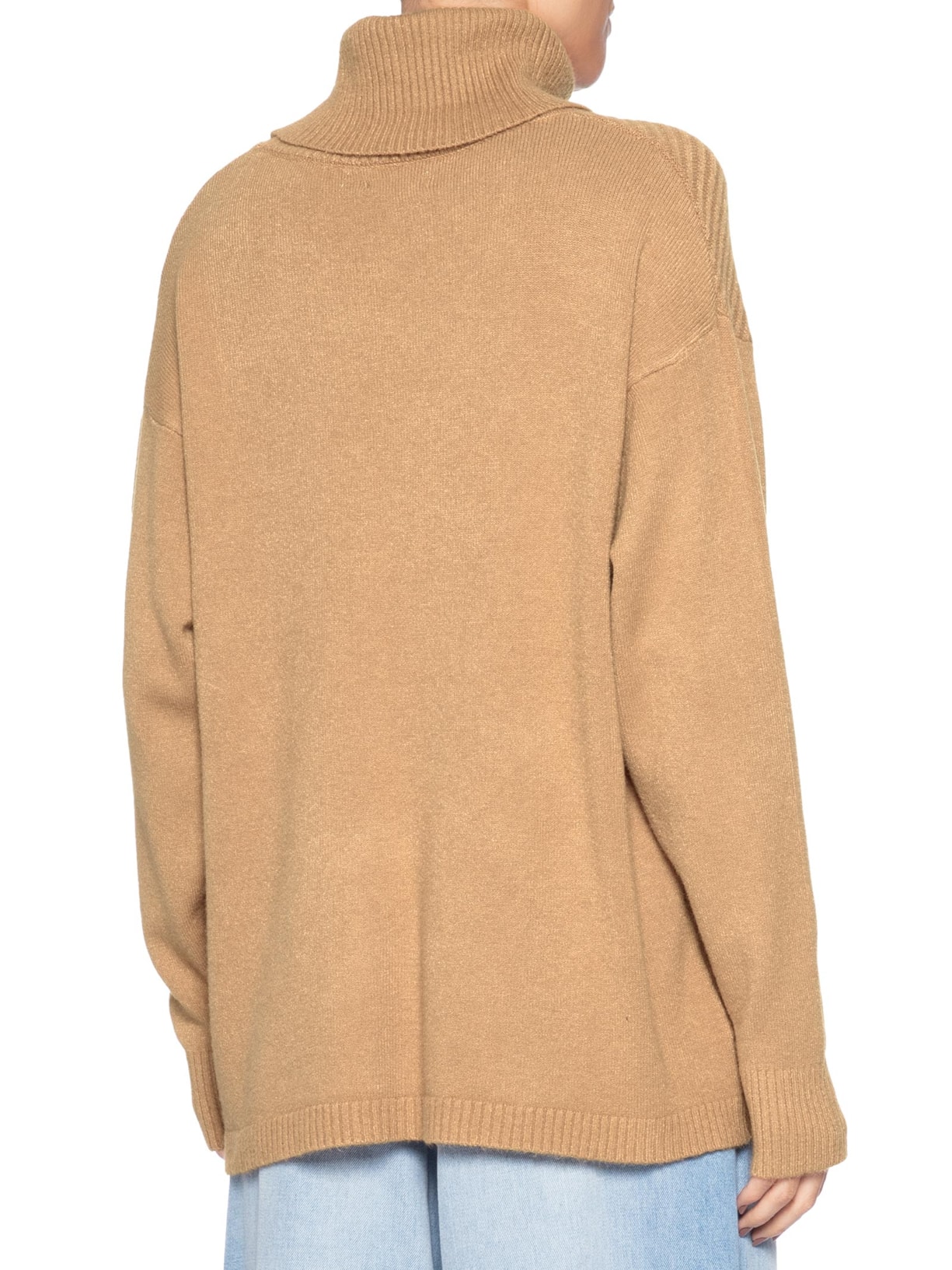 Suéter Feminino Tricot Gola Alta Texturizado Marrom Basiq
