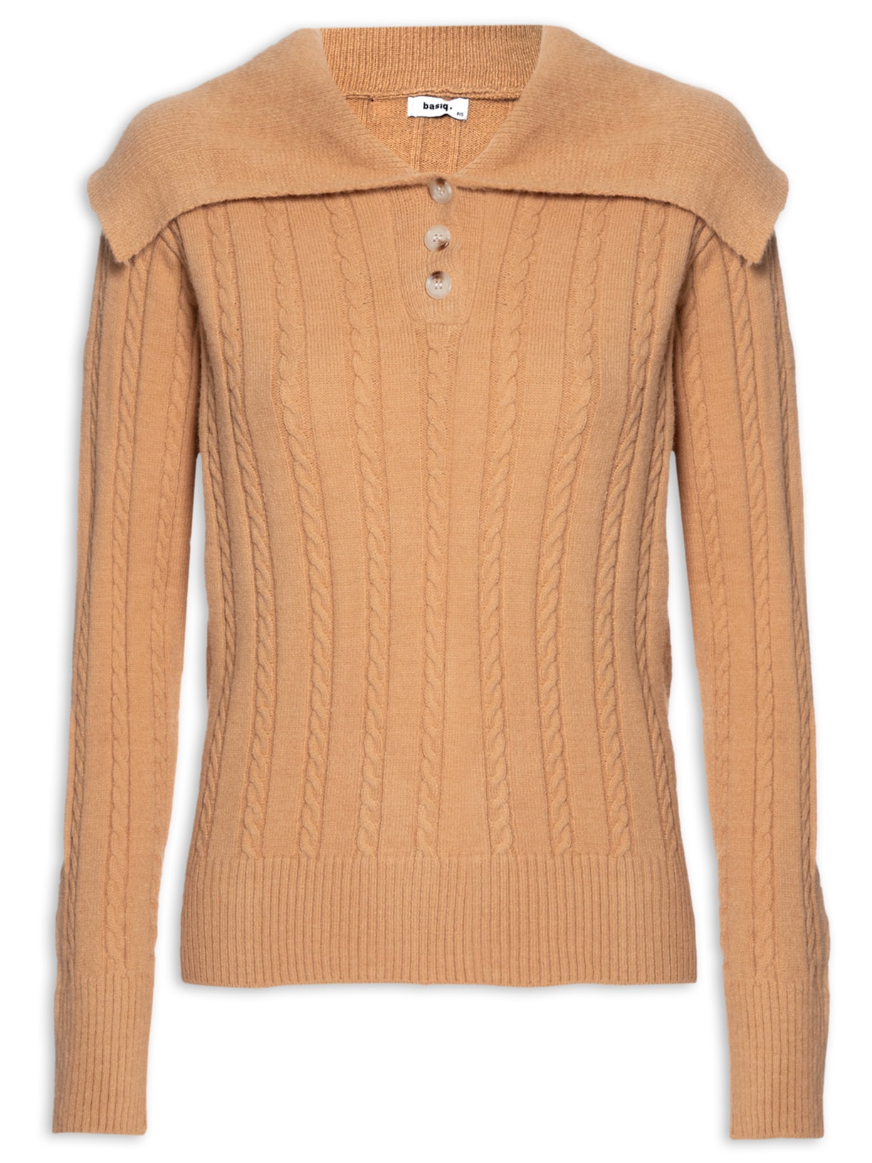 Suéter Feminino Tricot Gola Ampla - Marrom