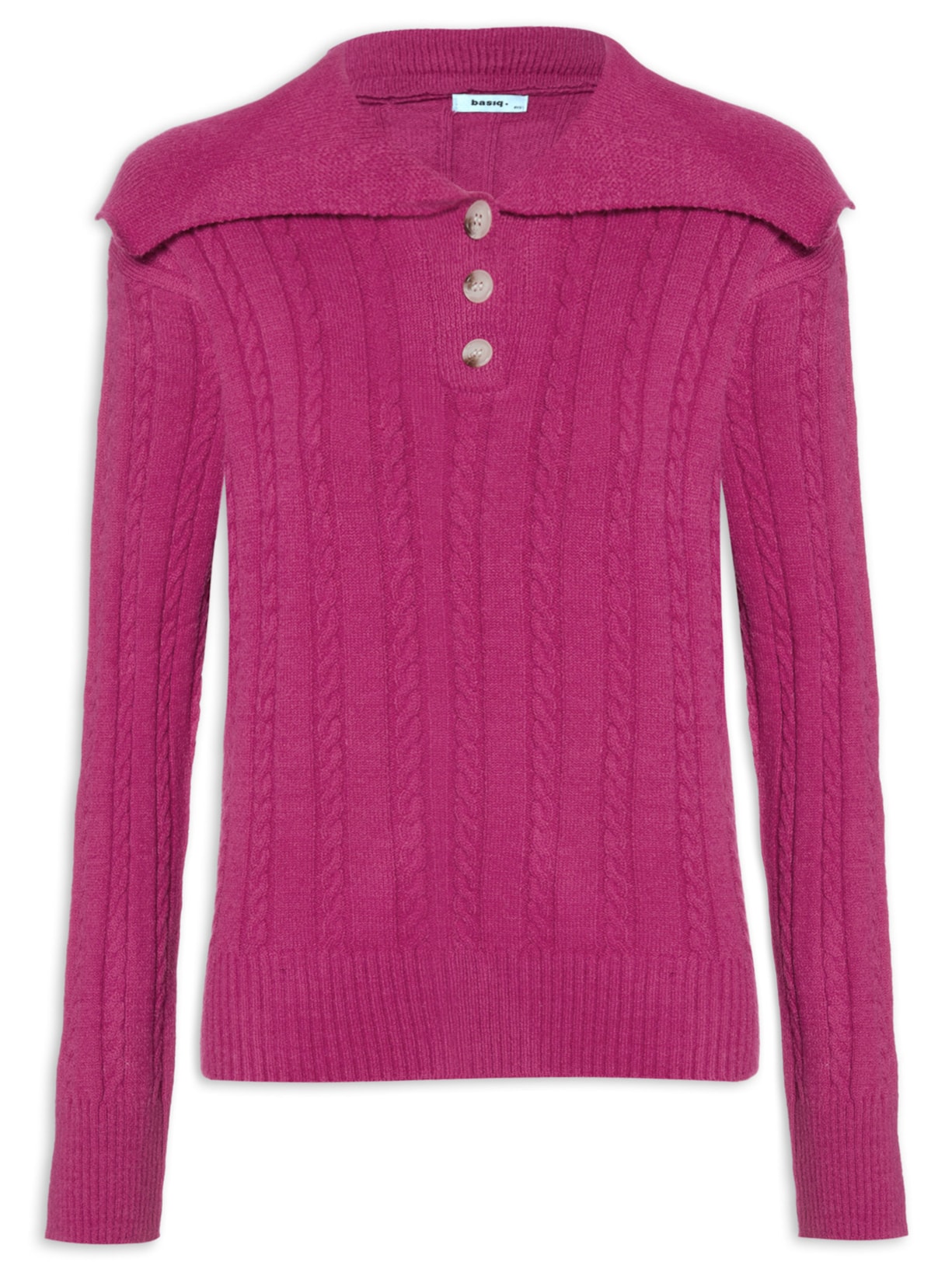 Suéter Feminino Tricot Gola Ampla - Rosa