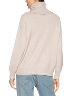 Suéter Feminino Tricot Gola Rolê - Bege by BASIQ