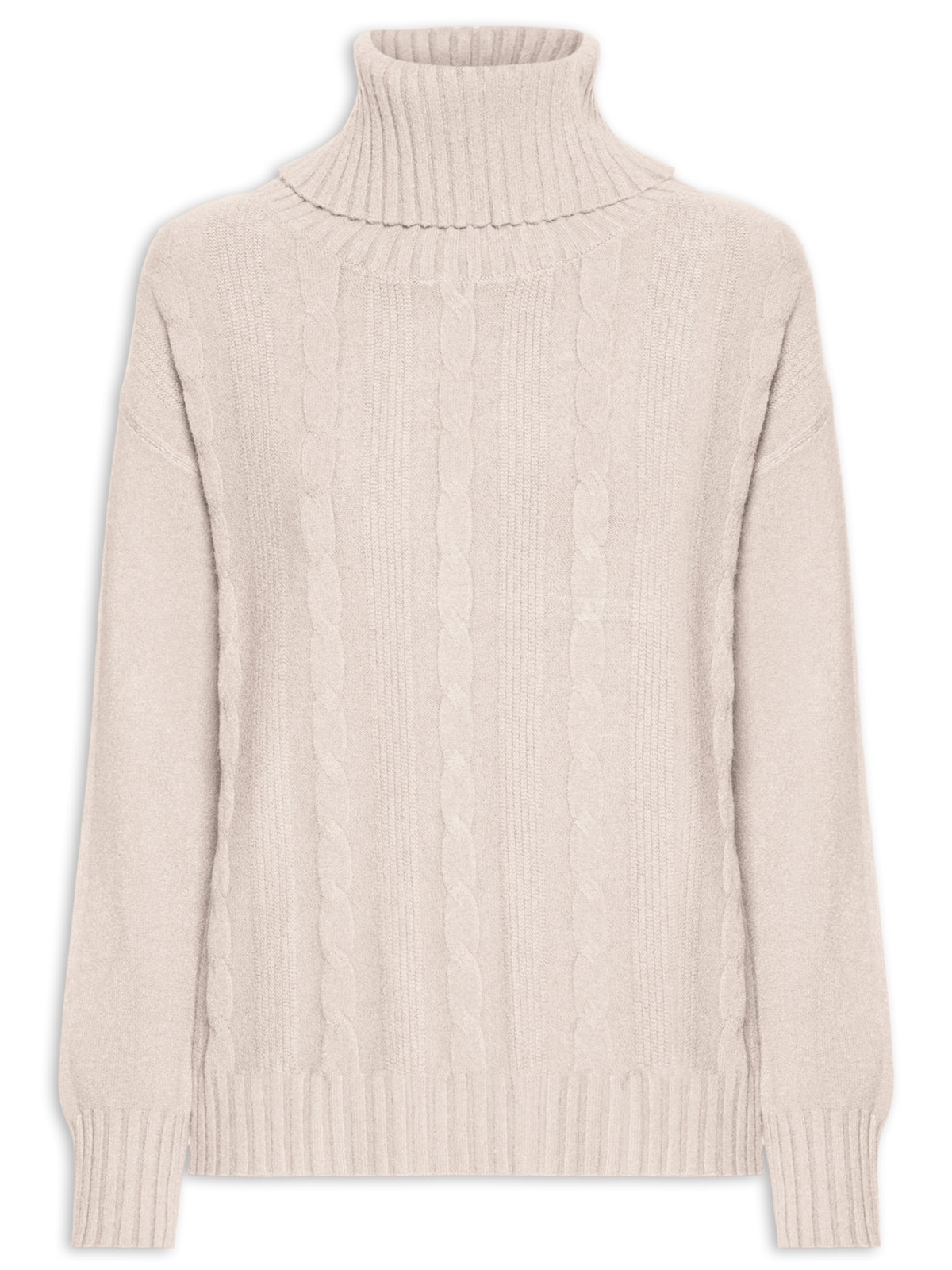 Suéter Feminino Tricot Gola Rolê - Bege by BASIQ