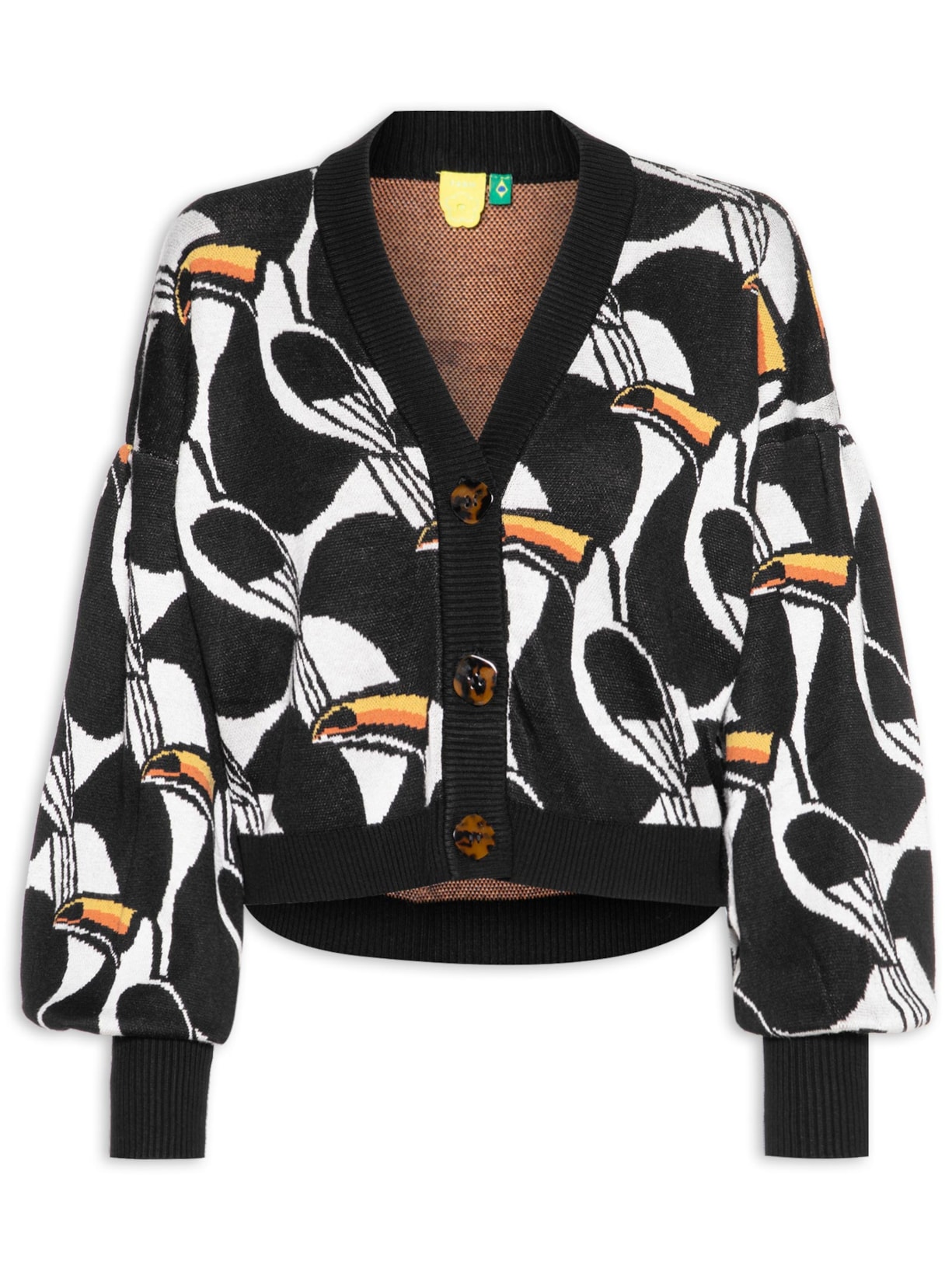 Suéter Feminino Tricot Jacquard Copatucano - Preto