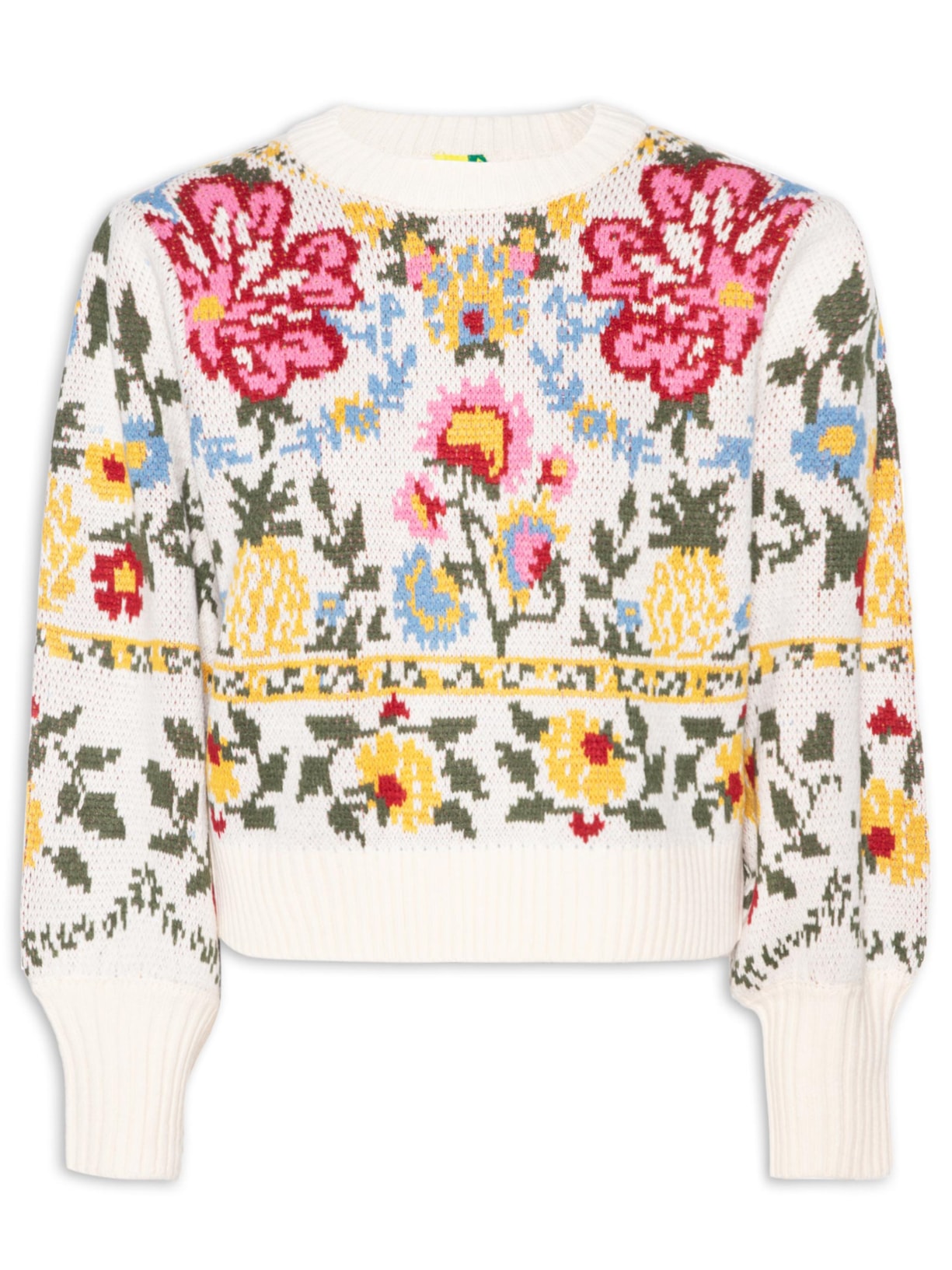 Suéter Feminino Tricot Jacquard Elisa - Rosa