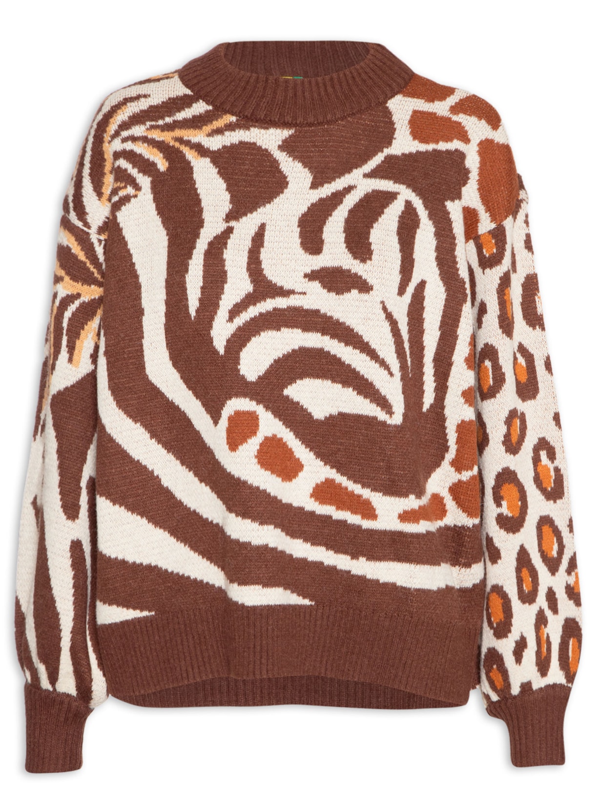 Suéter Feminino Tricot Olhar da Floresta - Marrom