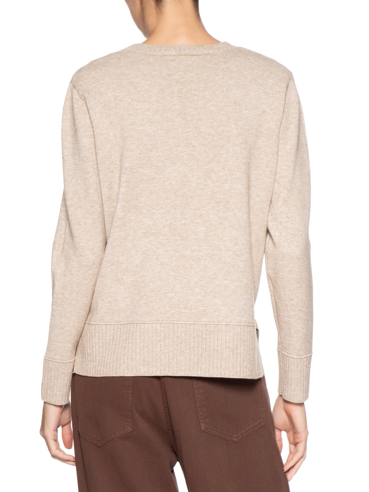 Suéter Feminino Tricot Oversized Básico Bege Basiq