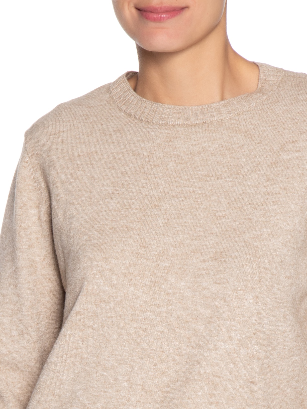 Suéter Feminino Tricot Oversized Básico Bege Basiq
