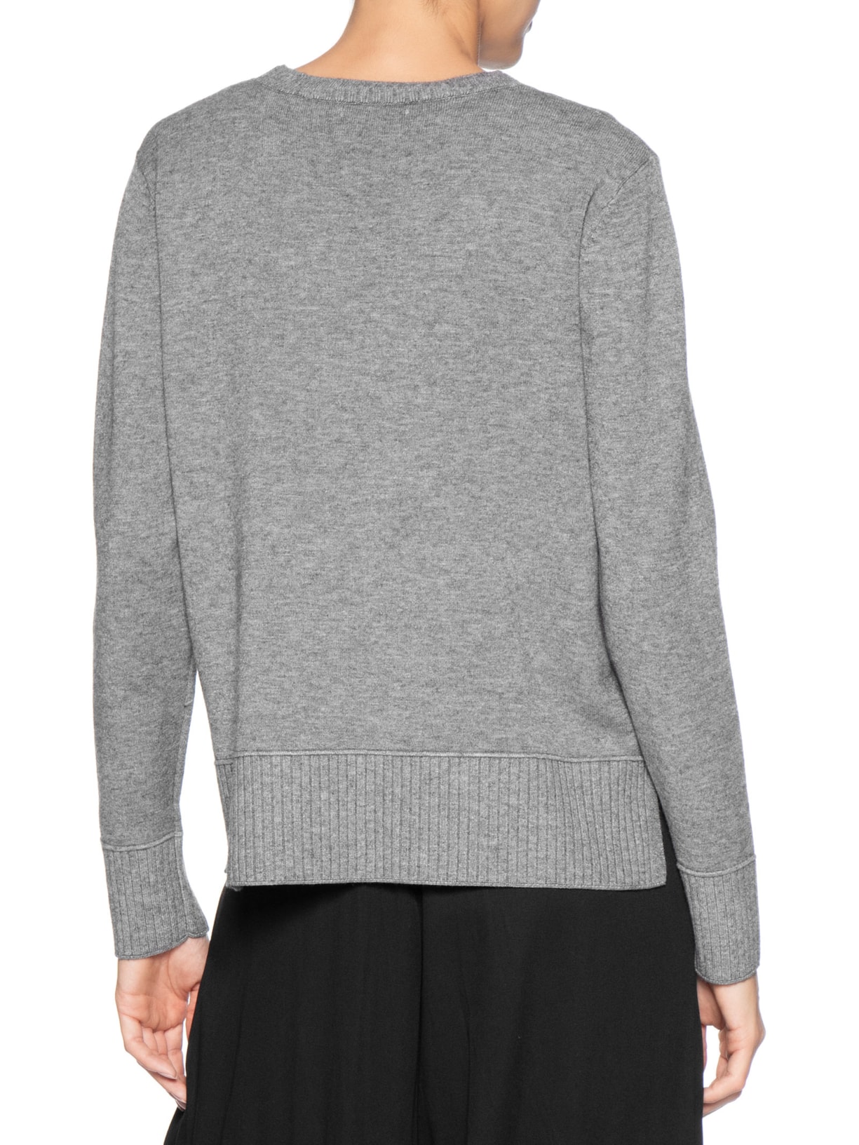 Suéter Feminino Tricot Oversized Básico Cinza Basiq