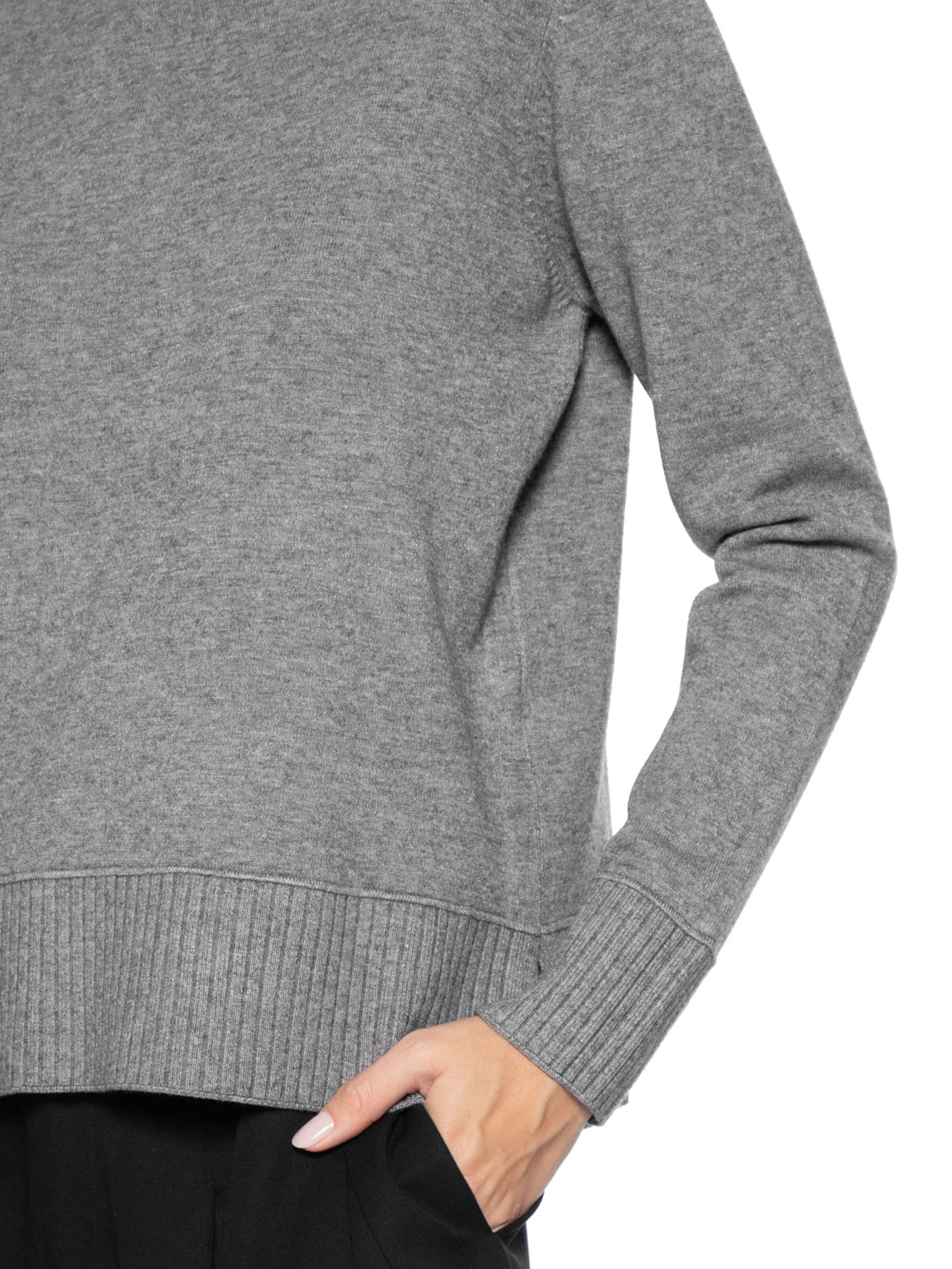 Suéter Feminino Tricot Oversized Básico Cinza Basiq