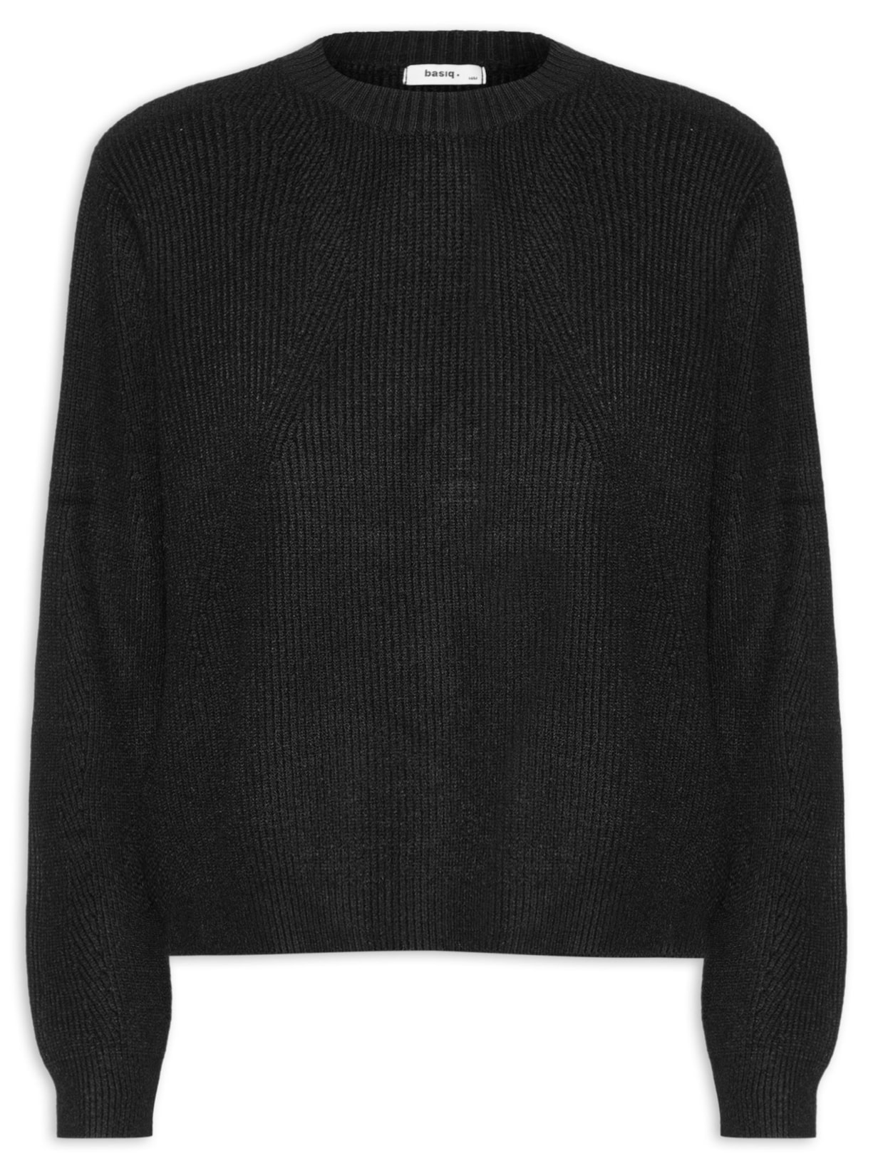 Suéter Feminino Tricot Oversized Gola Ribana - Preto