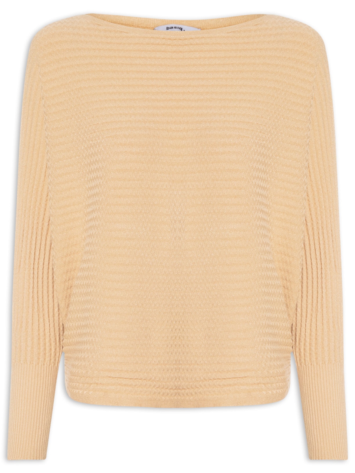 Suéter Feminino Tricot Oversized Texturizado Bege Basiq