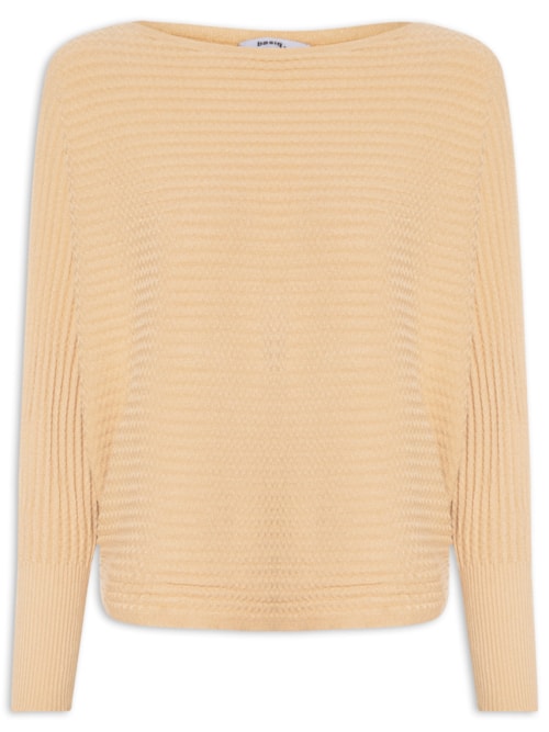 Suéter Feminino Tricot Oversized Texturizado - Bege