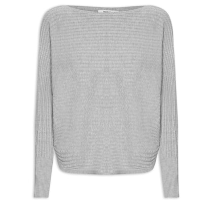 Suéter Feminino Tricot Oversized Texturizado - Cinza