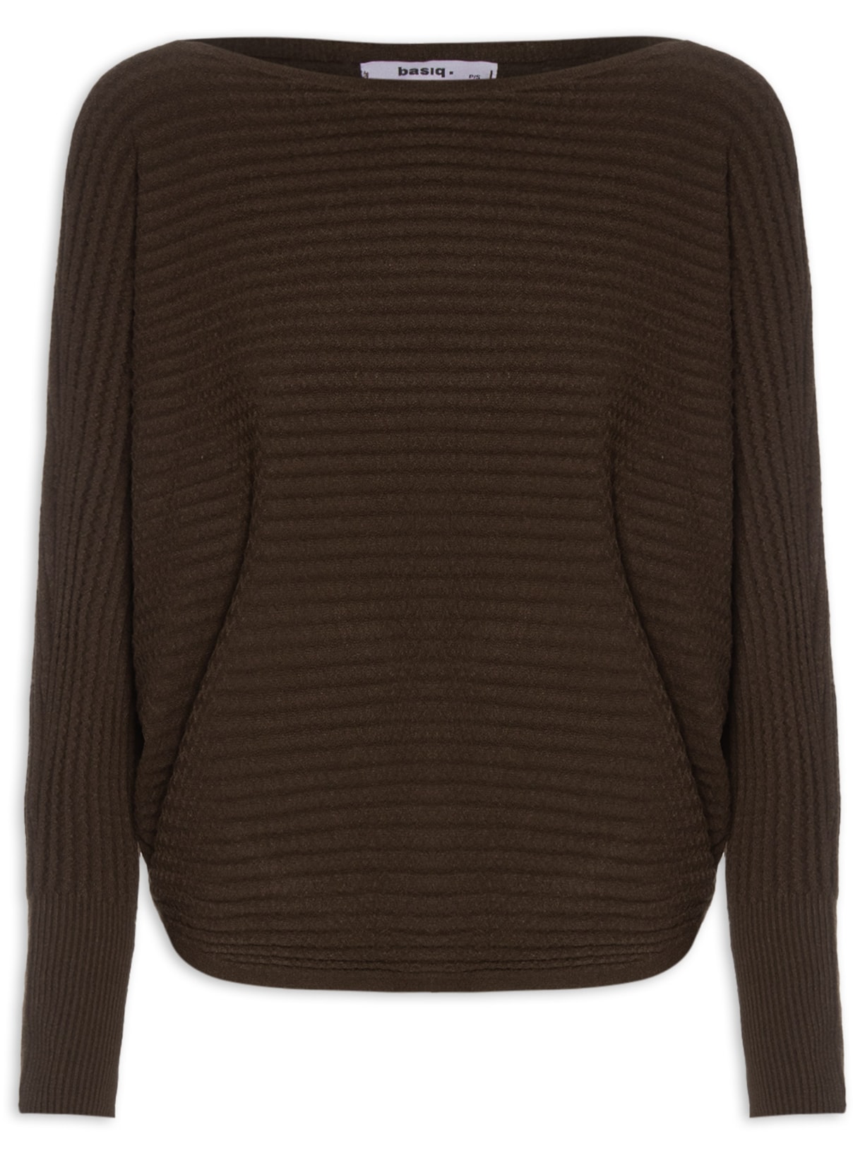 Suéter Feminino Tricot Oversized Texturizado Marrom Basiq