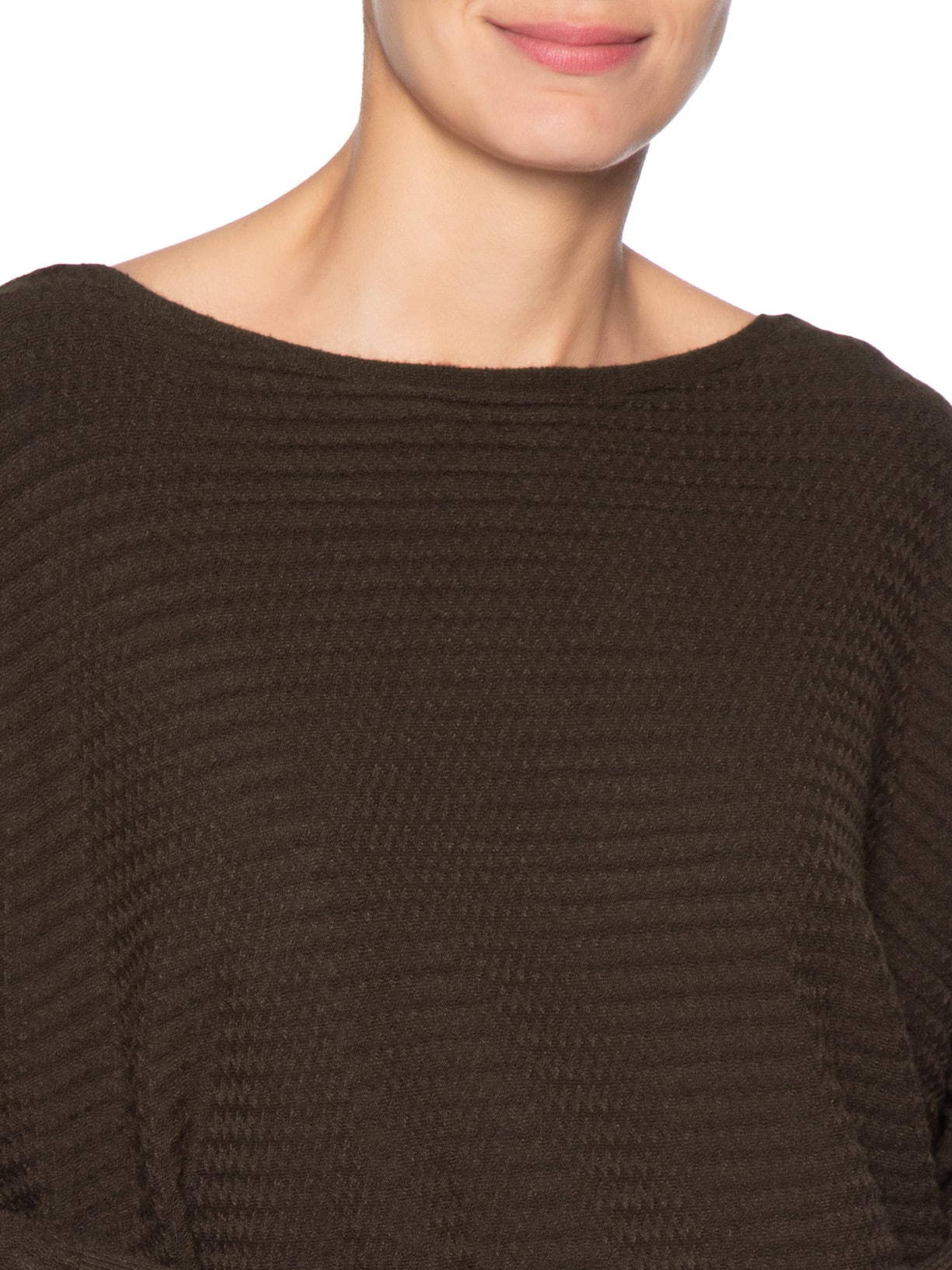 Suéter Feminino Tricot Oversized Texturizado Marrom Basiq