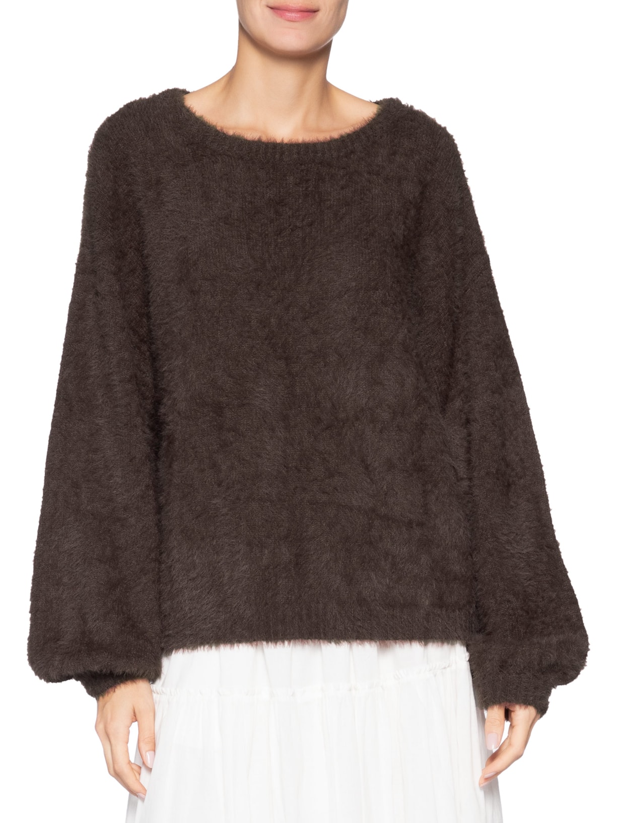 Suéter Feminino Tricot Pelinho Marrom Farm