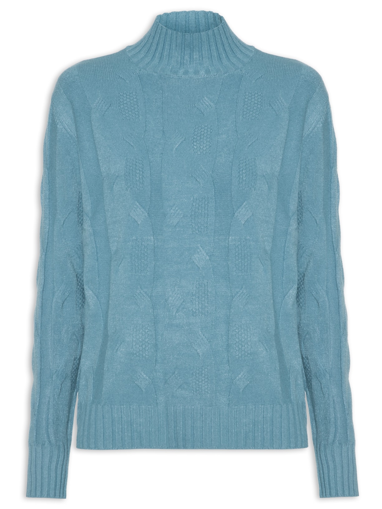 Suéter Feminino Tricot Texturizado - Azul