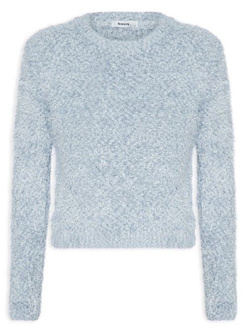 Suéter Feminino Tricot Texturizado - Azul