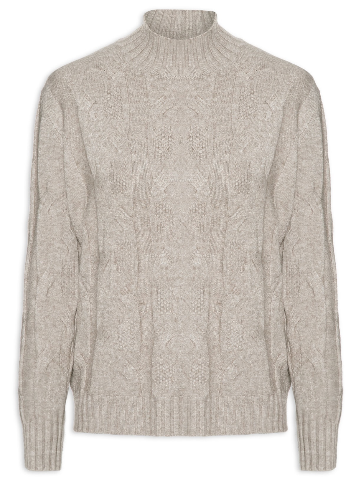 Suéter Feminino Tricot Texturizado - Bege